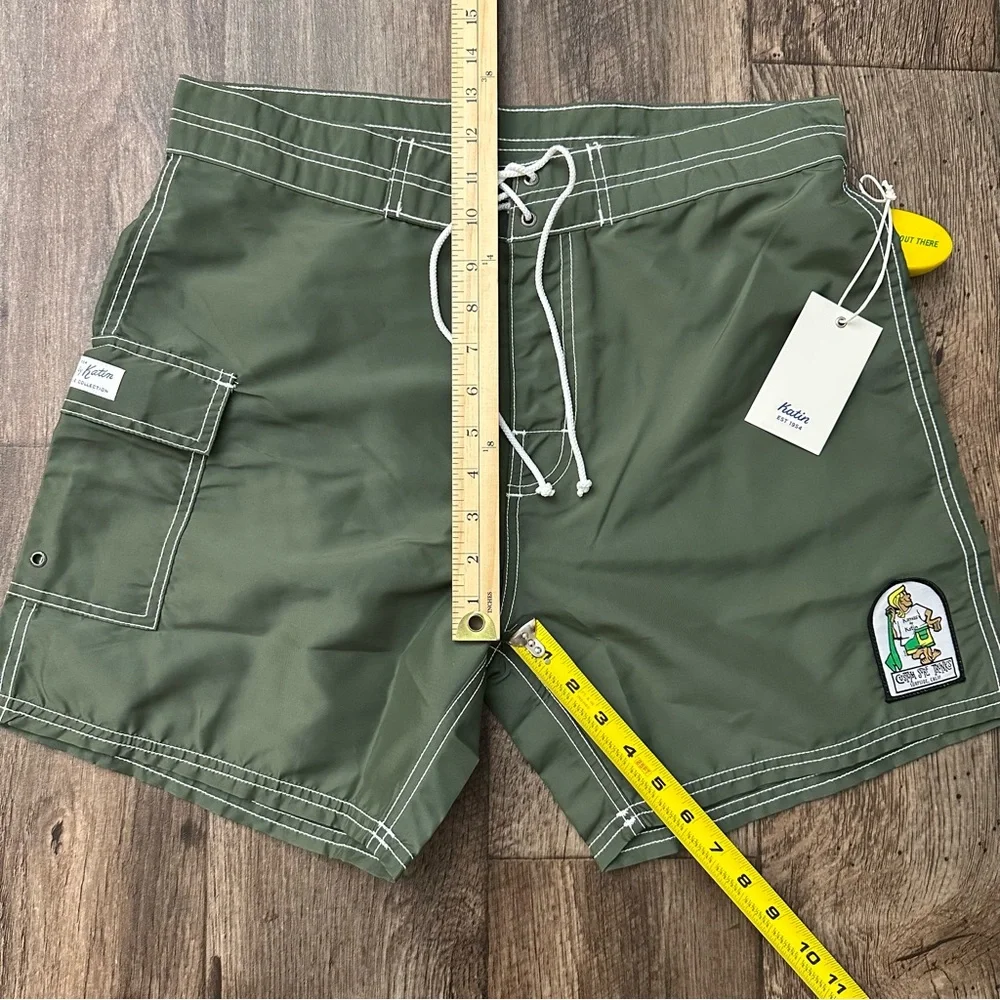 Katin 100% Nylon Surf Trunks Shorts Men’s Size 32 Olive Green